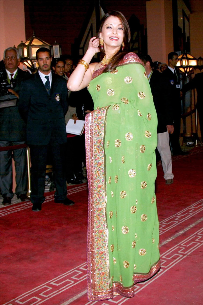 Aishwarya Rai in Green Saree