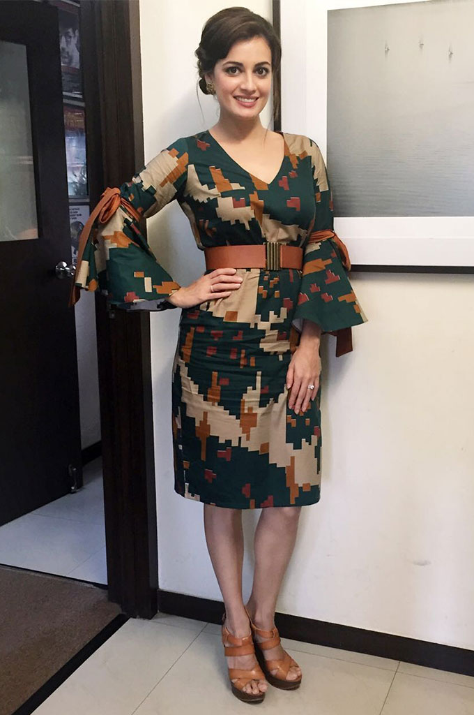 Dia-Mirza-in-a-Cord-dress-for-Book-my-show-event-2