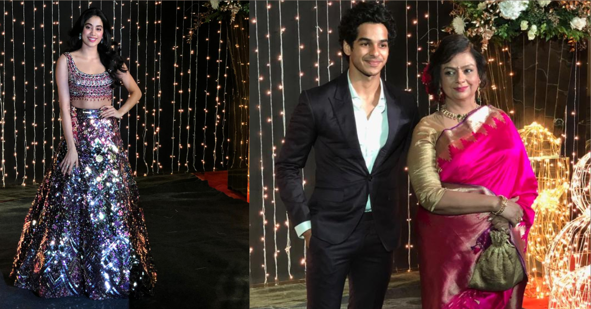 Dhadak Stars Janhvi Kapoor Looked Stunning in a Sequin Lehenga & Ishaan Khatter with his Mother Looked Amazing in Formals.