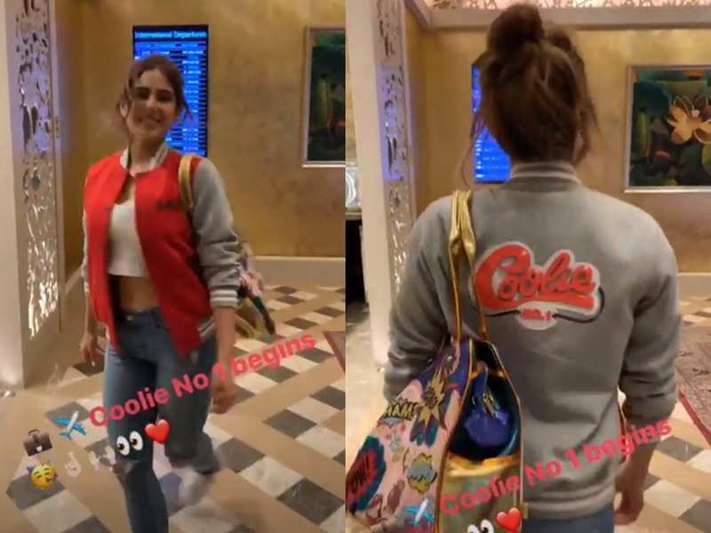 Sara's Boomerang Video Flaunting her Coolie No. 1 Jacket is Super Cute