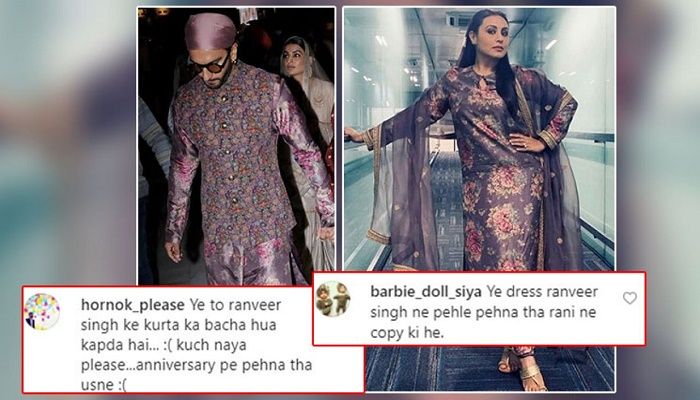 Rani Gets Trolled for Donning the Same Outfit as Ranveer & Priyanka
